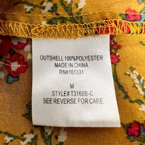 Charlotte Russe Womens Button Up Top Multicolor Floral Print Sleeveless M Sheer - Picture 10 of 11